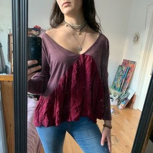 romantic purple flowy top